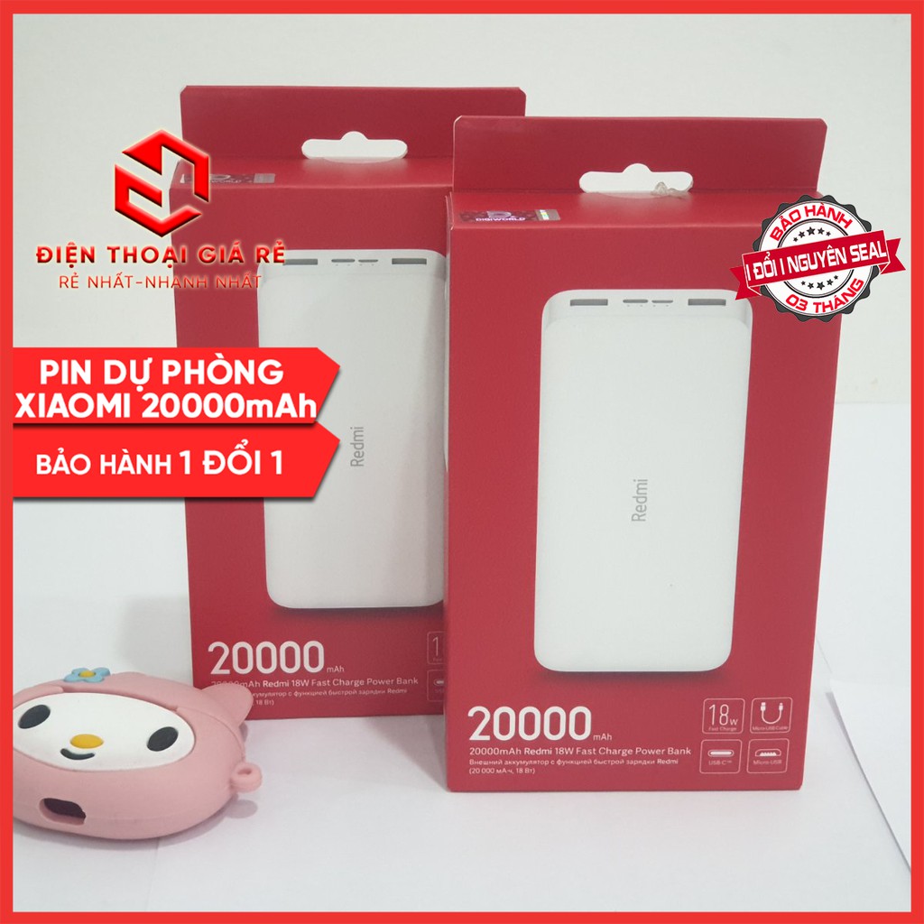 Pin, Sạc dự phòng Xiaomi Redmi 20000mAh Chính Hãng, Sạc Nhanh 18W - Bảo hành 3 tháng