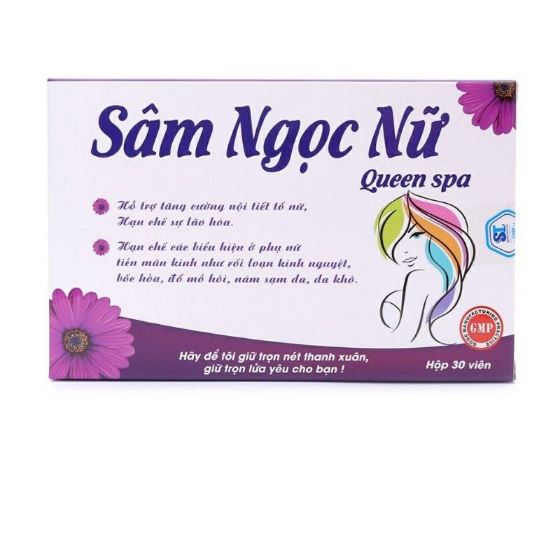 SÂM NGỌC NỮ QUEEN SPA TĂNG NỘI TIẾT TỐ NỮ, GIẢM NÁM, SẠM DA, TĂNG CƯỜNG SINH LÝ NỮ 30 VIÊN/ HỘP