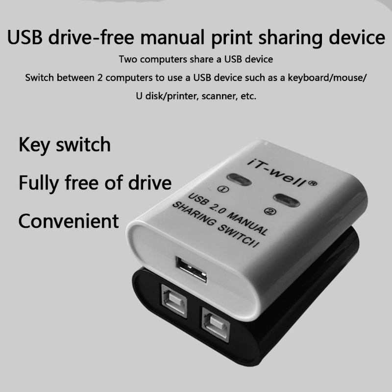Hub Chia Cổng USB 2 Trong 1 Tiện Dụng Cho Máy in