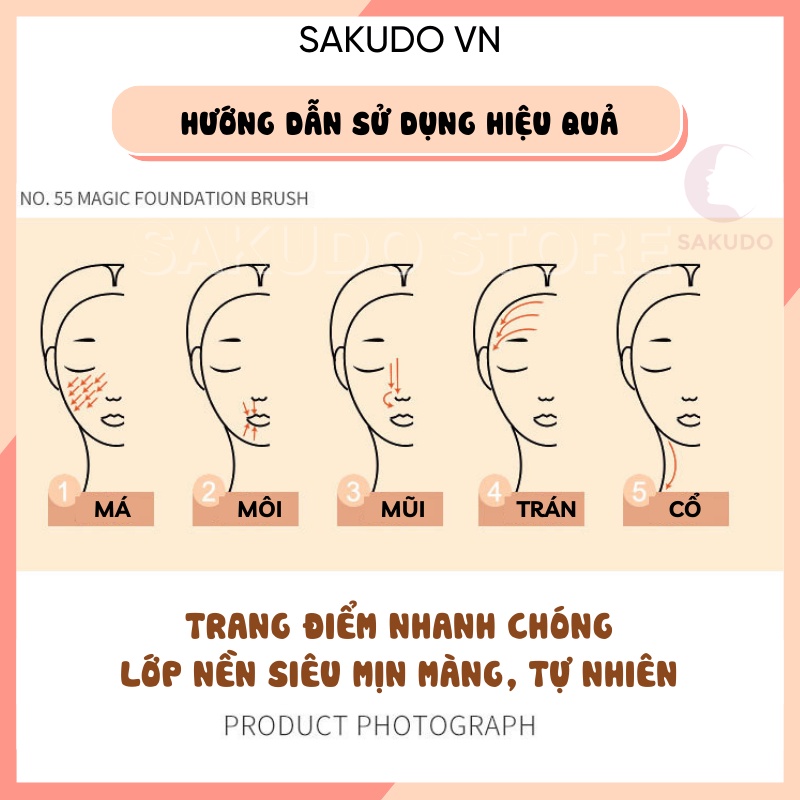 Cọ Trang Điểm Lông Mềm Mịn Tán Kem Nền, Đánh Phấn Má Hồng, Đánh Khối Và Che Khuyết Điểm Chuyên Nghiệp SKD021