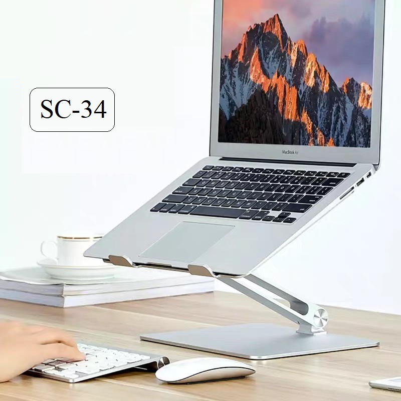 Giá đỡ nâng laptop stand nhôm một chân, công thái học chỉnh góc nghiêng và hỗ trợ tản nhiệt máy tính xách tay một chân T