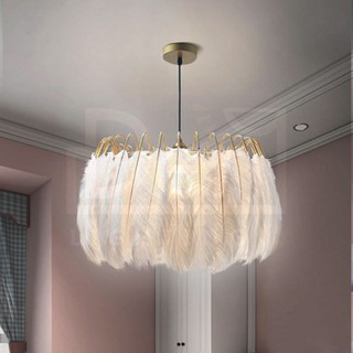 Đèn led thả trần trang trí lông sắt ntp-58#denthalongvu