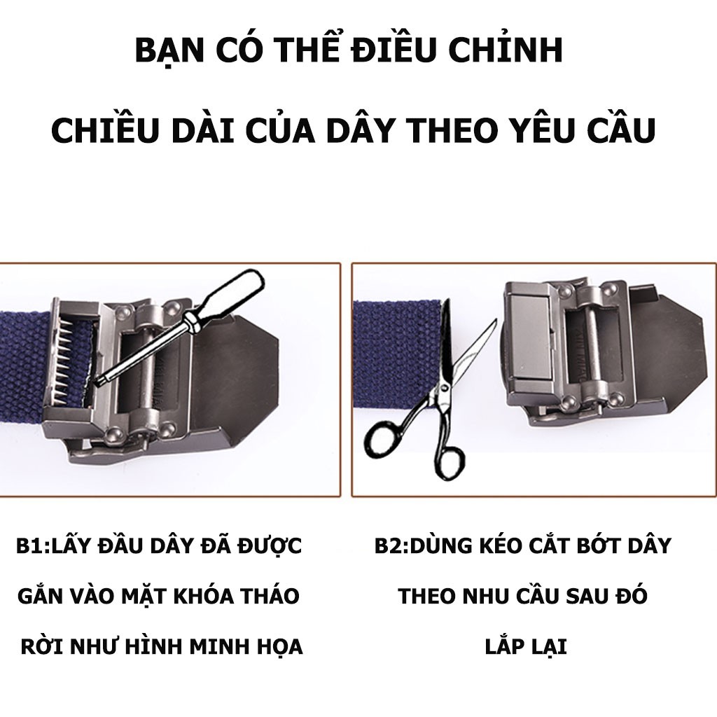 Thắt lưng vải dù nam Superman phong cách mạnh mẽ mặt hợp kim thép không ghỉ sáng bóng bền màu, dây lưng vài dù bền chắc