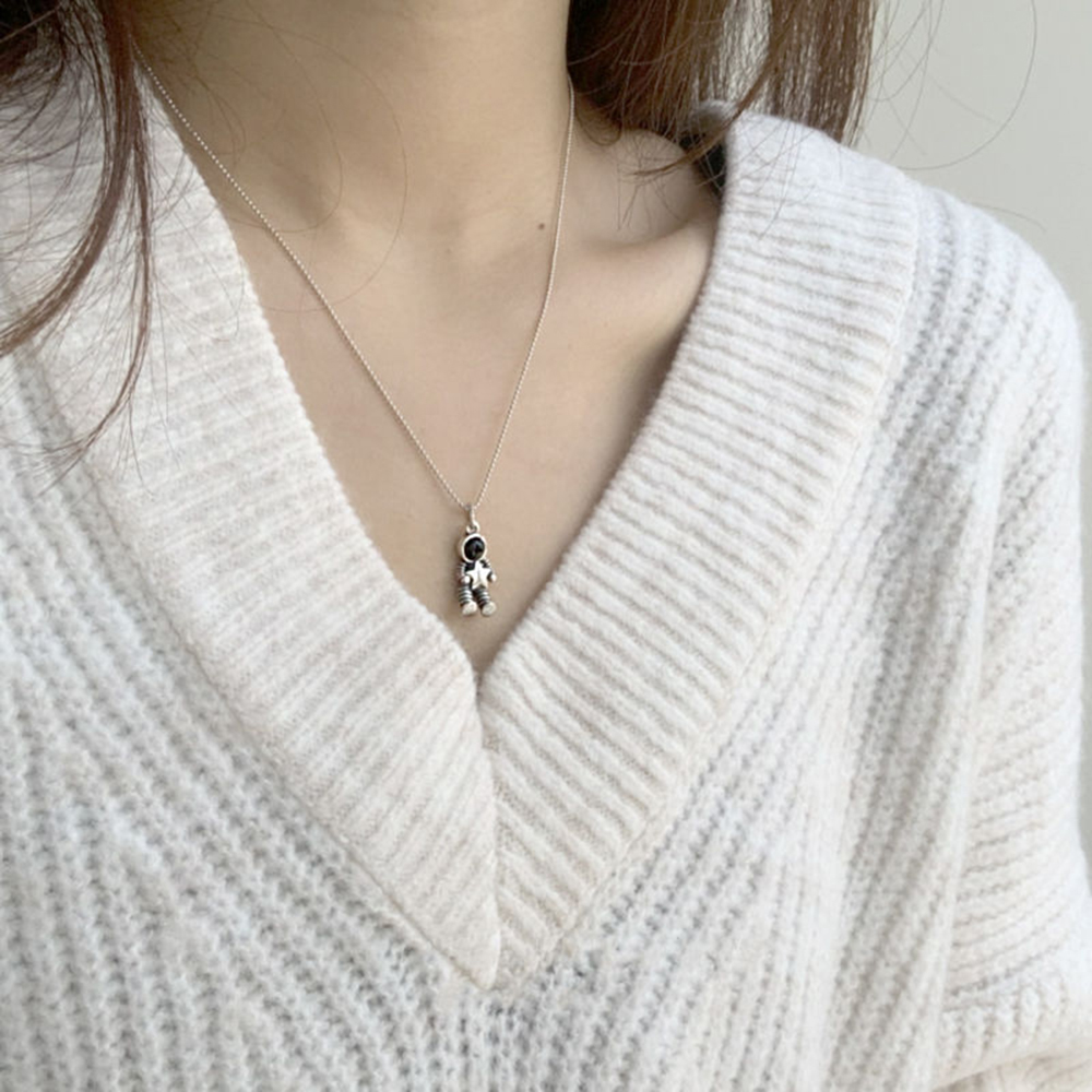 Dây chuyền mặt hình phi hành gia thời trang xinh xắn cho cặp đôi