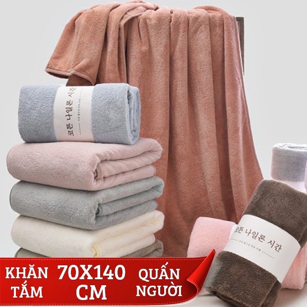 Khăn tắm 70x140, Khắn tắm Hàn Quốc cotton mềm mịn