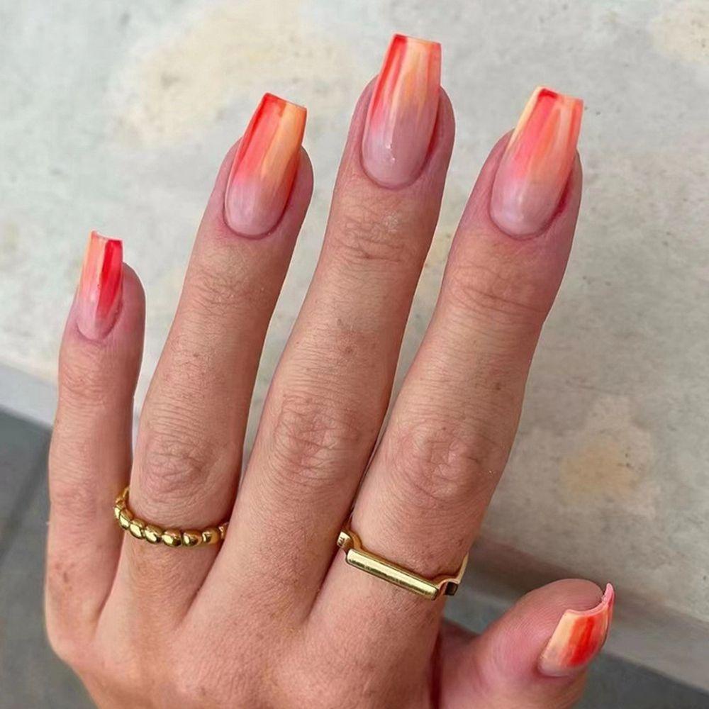 NIUYOU Hộp 24 Móng Tay Giả Đính Đá Trang Trí Xinh Xắn