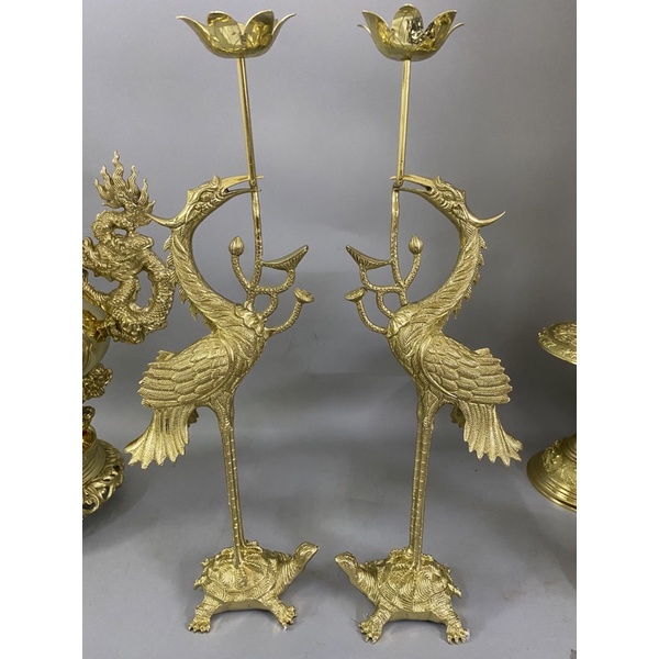 Đôi hạc thờ bằng đồng 36cm
