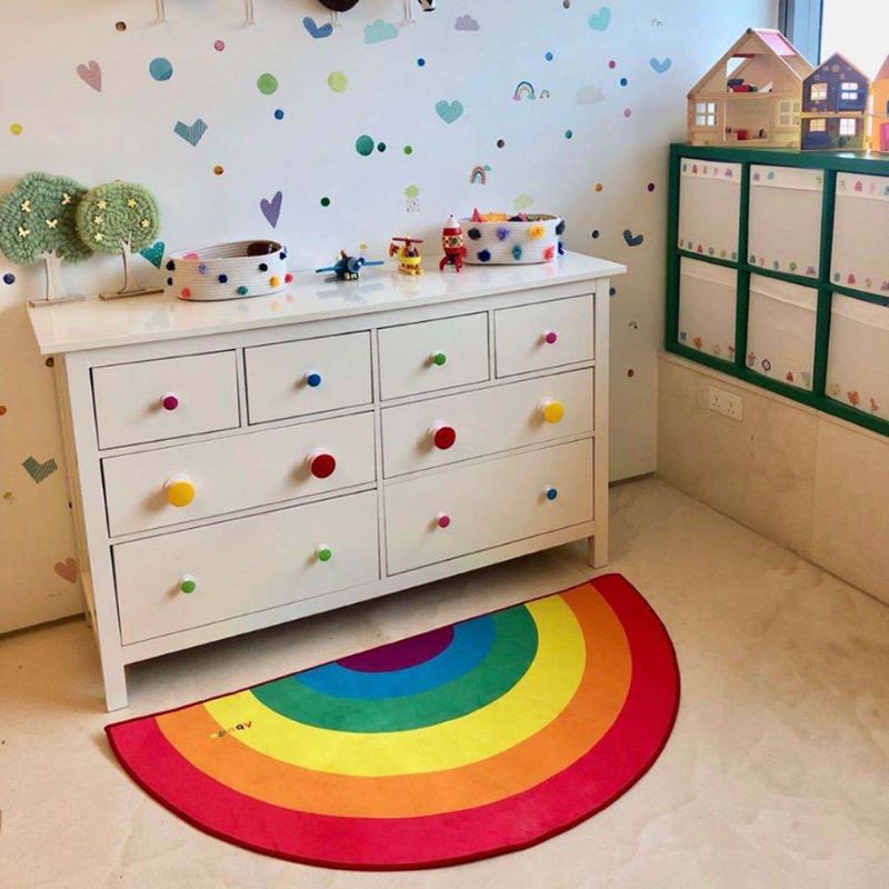 Thảm Lót Sàn Trang Trí Màu Cầu Vồng Độc Đáo