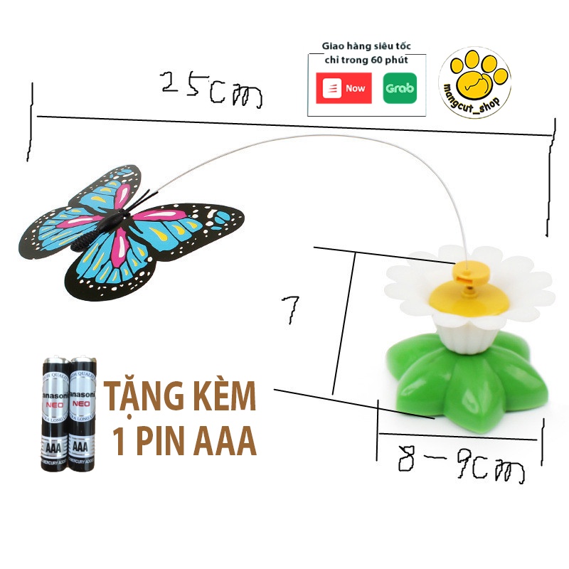 Đồ chơi bắt bướm tự động bay lượn cho chó mèo - phụ kiện Tương Tác Thú Cưng Hình Bướm, hình con chim Nhiều Màu Sắc