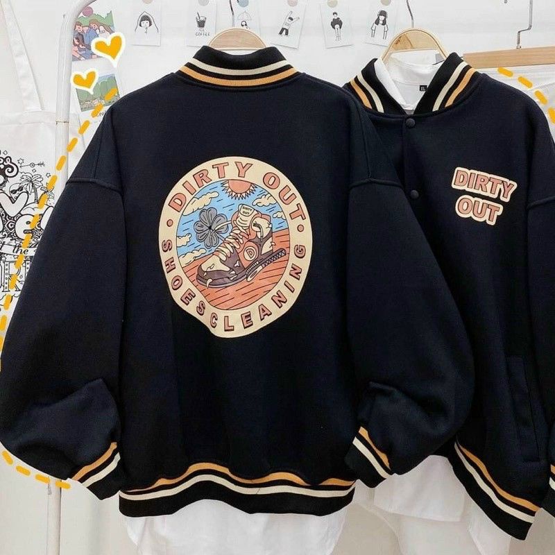 Áo Khoác Nỉ CARDIGAN NAM NỮ In chữ Form Ulzzang DIRTY OUT của SixK Store Unisex