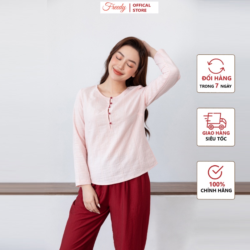 [Mã BMBAU50 giảm 7% đơn 99K] Đồ bộ ngủ mặc nhà nữ cao cấp Freedy-BD1205