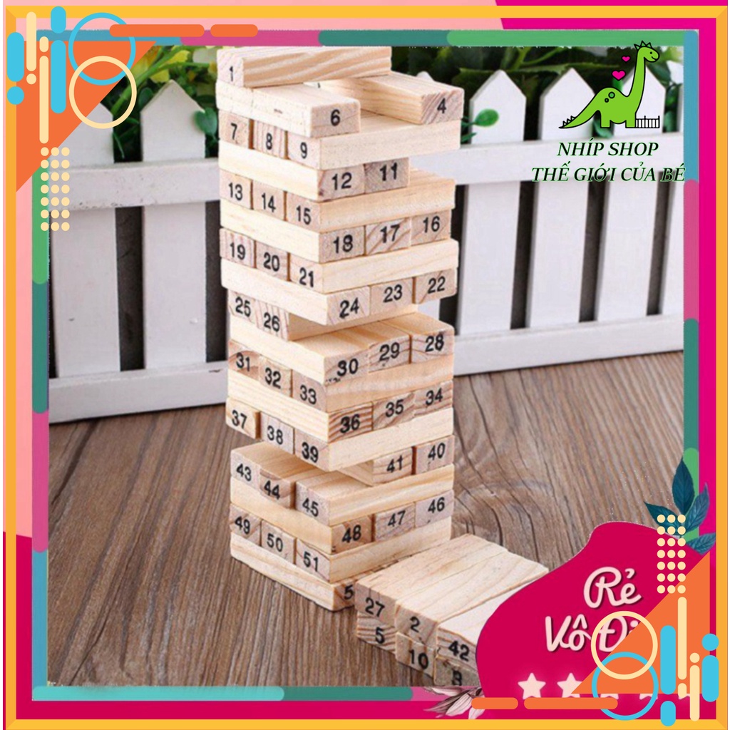 Đồ chơi rút gỗ luyện trí thông minh 54 thanh mini cho bé