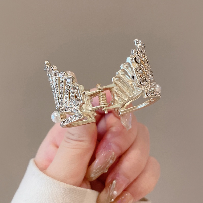 Mới Kẹp Tóc Kim Loại Đính Hạt Giả Ngọc Trai