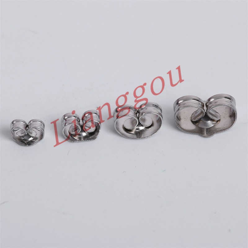 Set 100 Nút Gắn Bông Tai Hình Bướm Bằng Thép Không Gỉ Diy P3S181