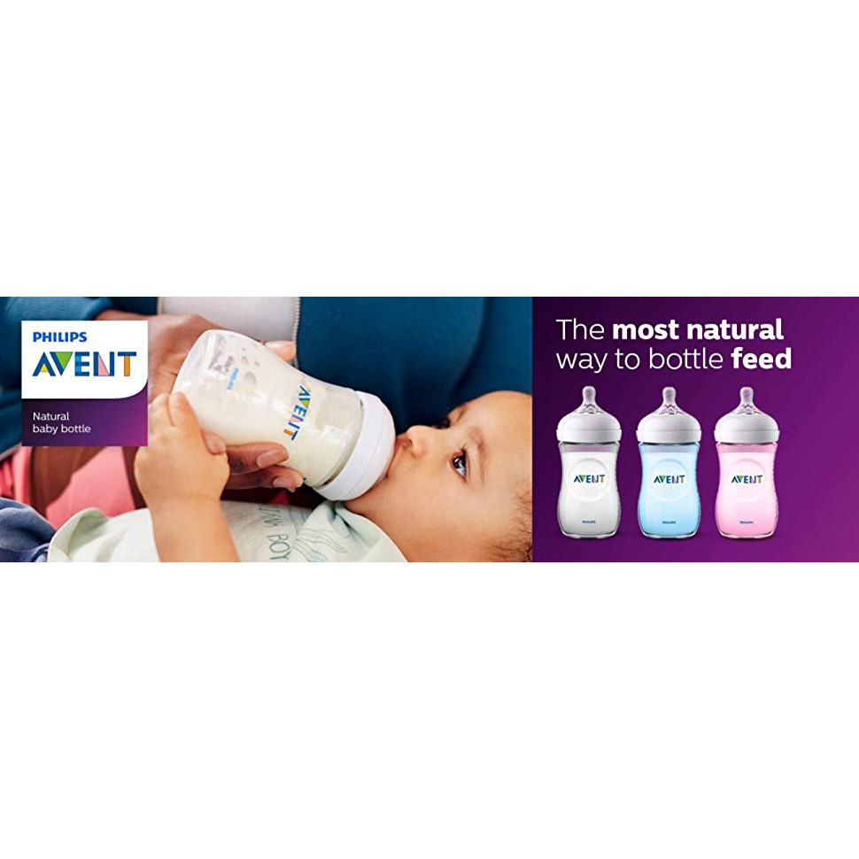 Bộ 2 bình sữa Philips Avent Natural SCD113/24 260mL và 2 vú giả