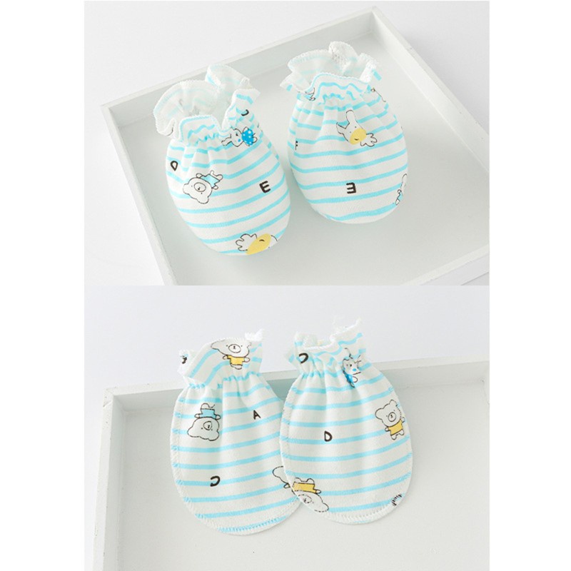 Bộ găng tay bao chân bằng cotton mềm mại chống trầy xước dành cho bé