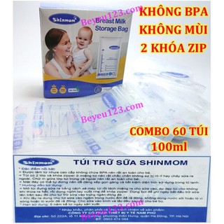 2 HỘP - 60 túi trữ sữa mẹ 100ml SHINMOM S30 (Công nghệ Nhật) -Tốt hơn Unimom Sunmum Sami Cmbear Ichiko Pur Natur