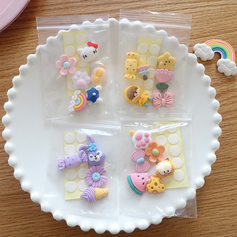 Ngẫu nhiên 4pcs Phim Hoạt Hình 3D chai Stickers đối với TỰ LÀM điện thoại di động dễ thương dán cốc nước trong suốt PVC nhãn dán