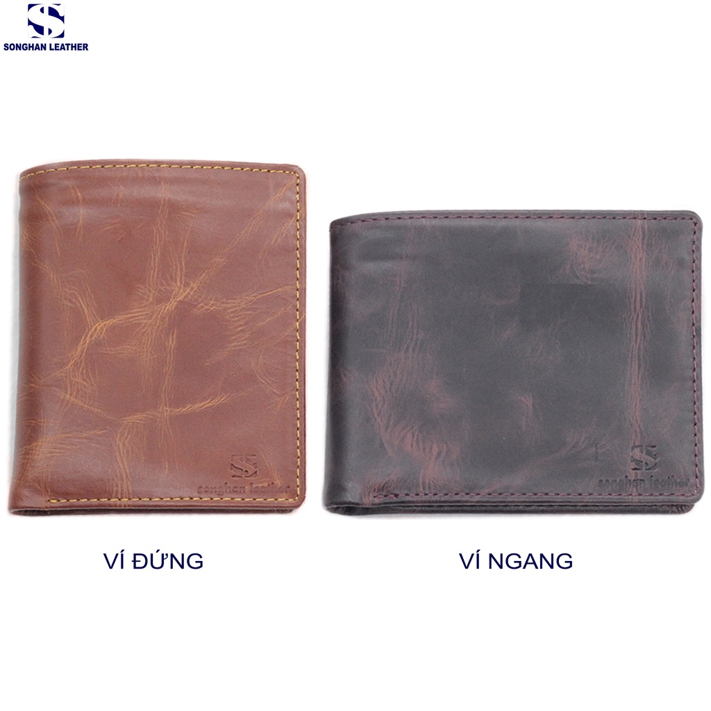 Ví Nam Da Bò Pullup Cao Cấp Dáng Đứng Ngang Songhan Leather WL05 – Thời Trang.Bảo Hành 12 Tháng