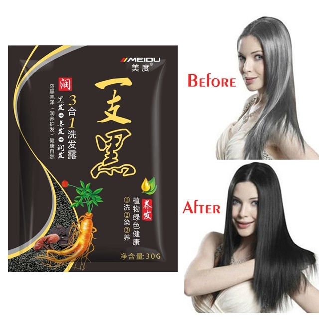 Dầu gội đầu hữu cơ màu đen che phủ tóc bạc nhanh chóng hiệu quả tiện dụng