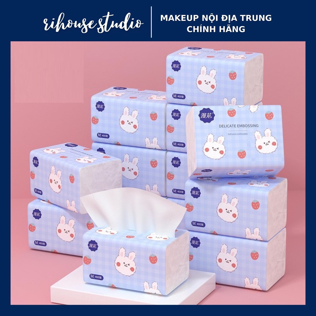 Giấy Ăn Thỏ Vỏ Xanh 4 Lớp Bán Lẻ 1 Gói