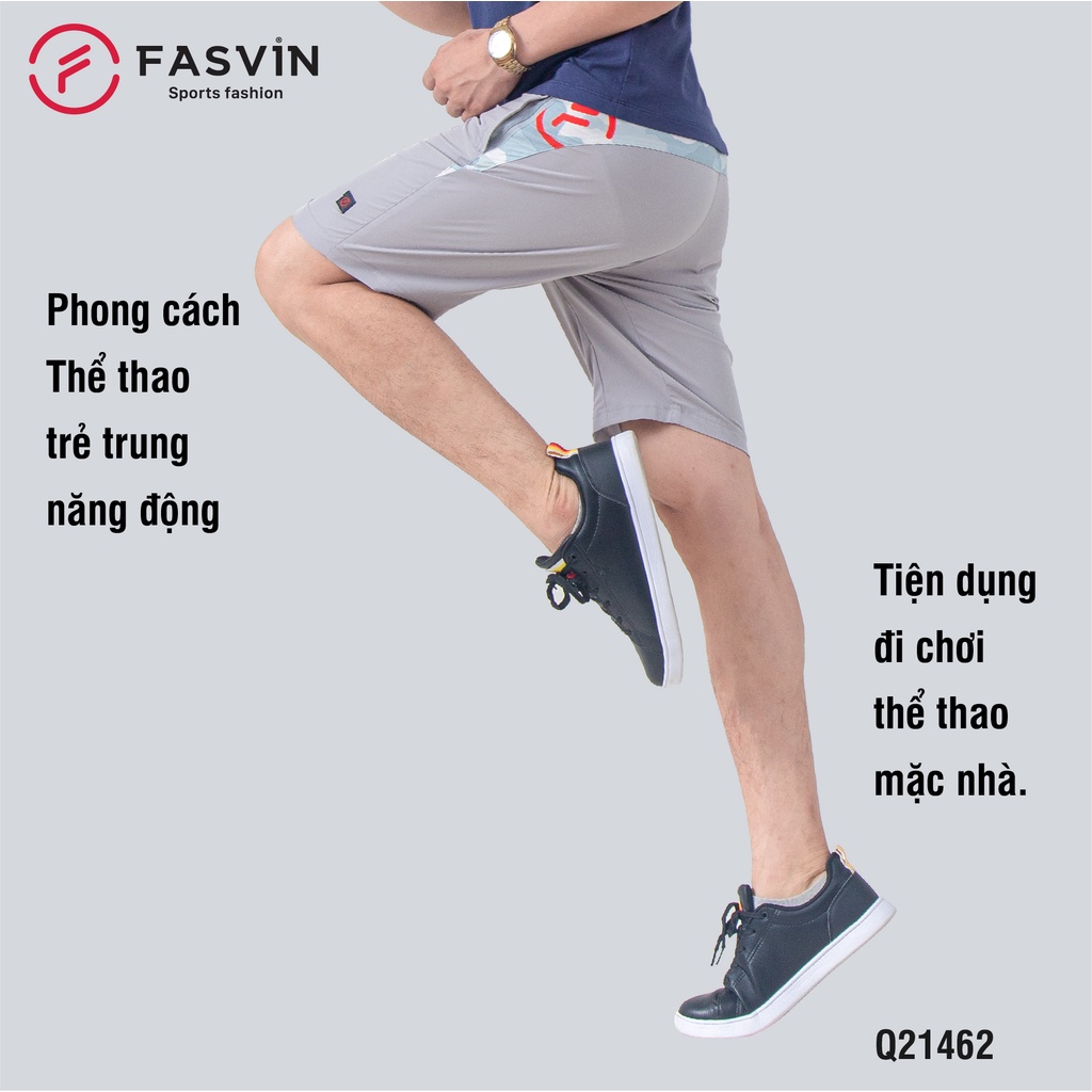 Quần short nam Fasvin Q21462.HN vải dù gió trơn mát co giãn thích hợp thể thao hay mặc nhà