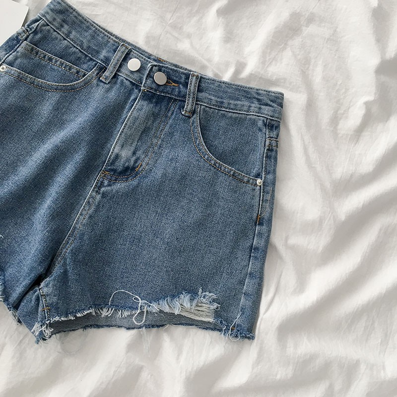 Quần short jean rách 2 khuy cài 99020