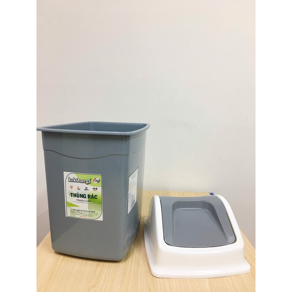 Thùng Rác Nhựa Nắp Lật Kokomega 18 Lít KT: 42*20*56 CM