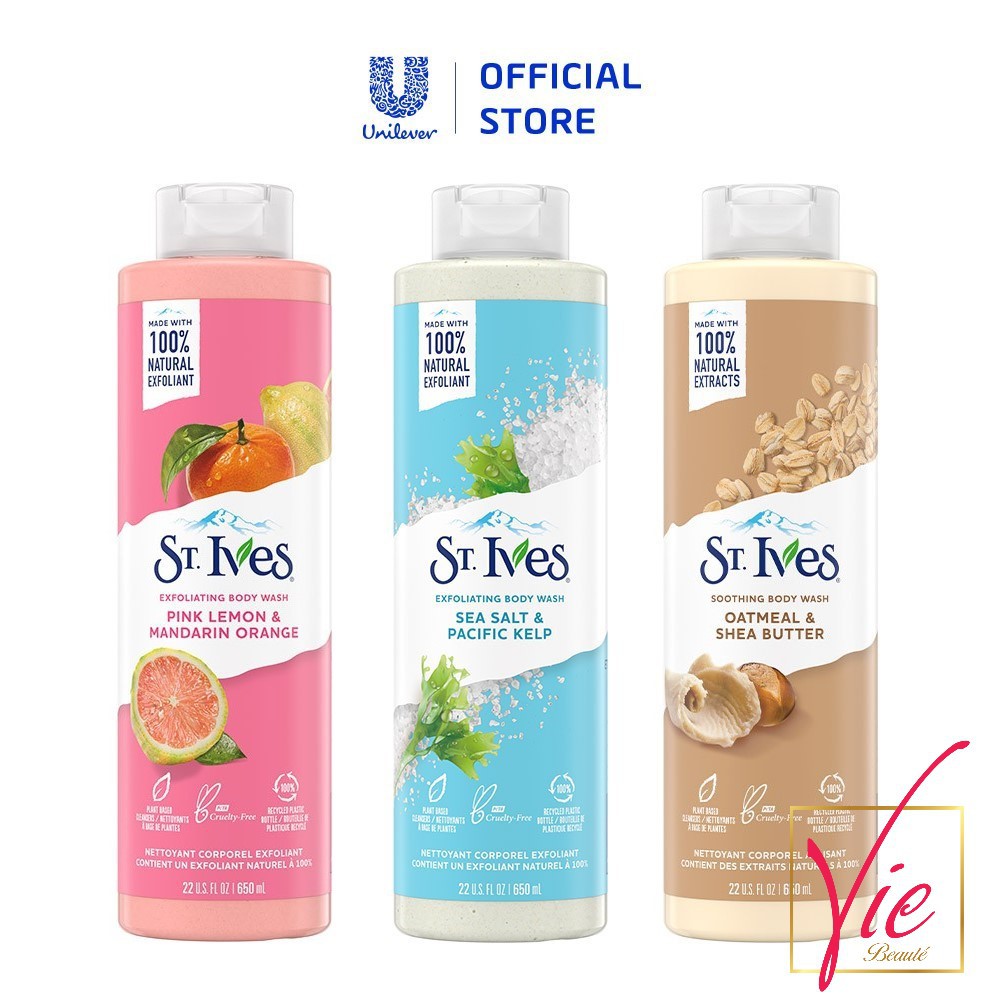 [Mã COSDAY giảm 8% đơn 150K] Sữa Tắm St.Ives Tẩy Tế Bào Chết Dịu Nhẹ Dưỡng Da 650mL