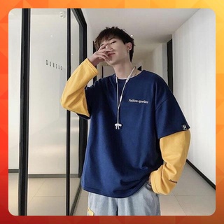 Áo thun thu đông tay dài nối tay nhiều màu - Unisex nam nữ đều mặc được