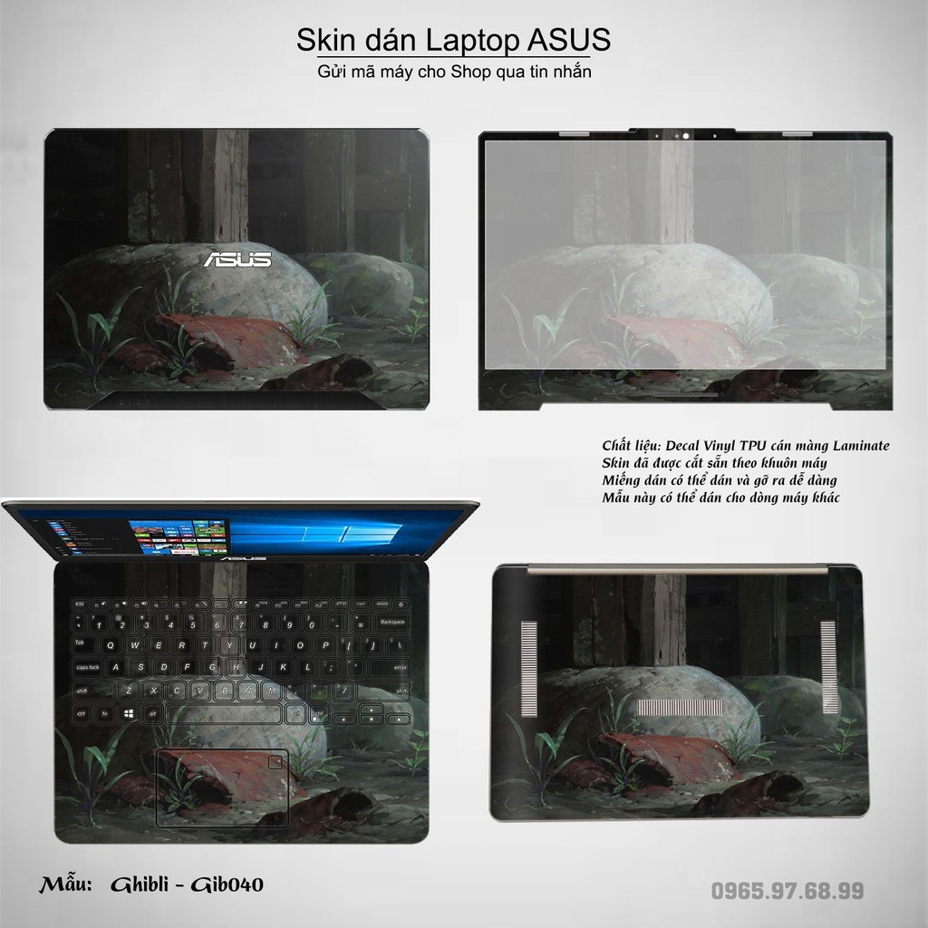 Skin dán Laptop Asus in hình Ghibli Nhật Bản (inbox mã máy cho Shop)