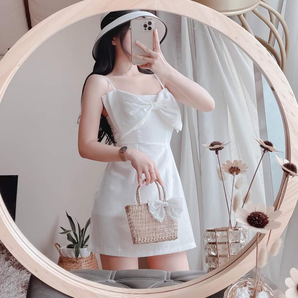 💓 ĐẦM/VÁY CAO CẤP 💓FREESHIP 💓 VÁY 2 DÂY NƠ NGỰC HOT HIT CHẤT LIỆU ĐŨI(có ảnh thật cận chất) | BigBuy360 - bigbuy360.vn
