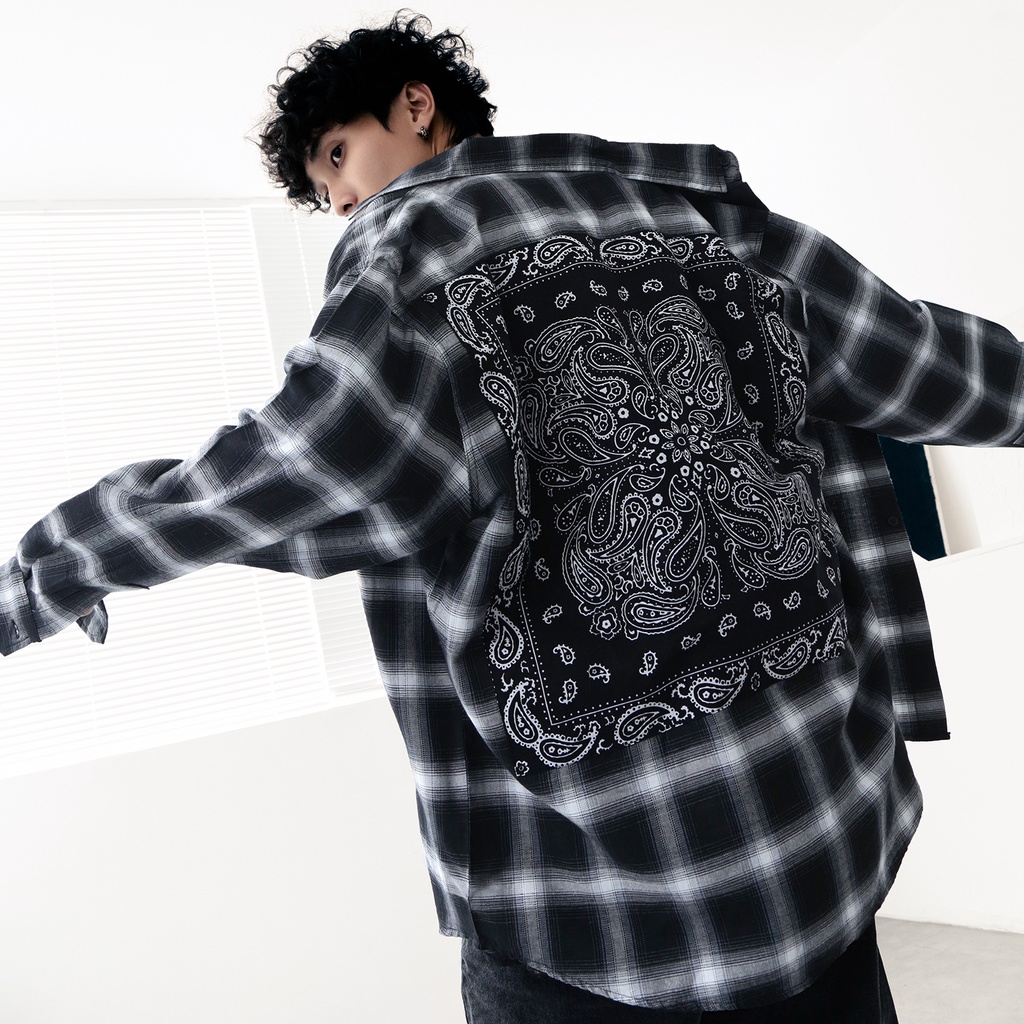 Áo Sơ Mi Flannel Khăn Badana Sọc Đen