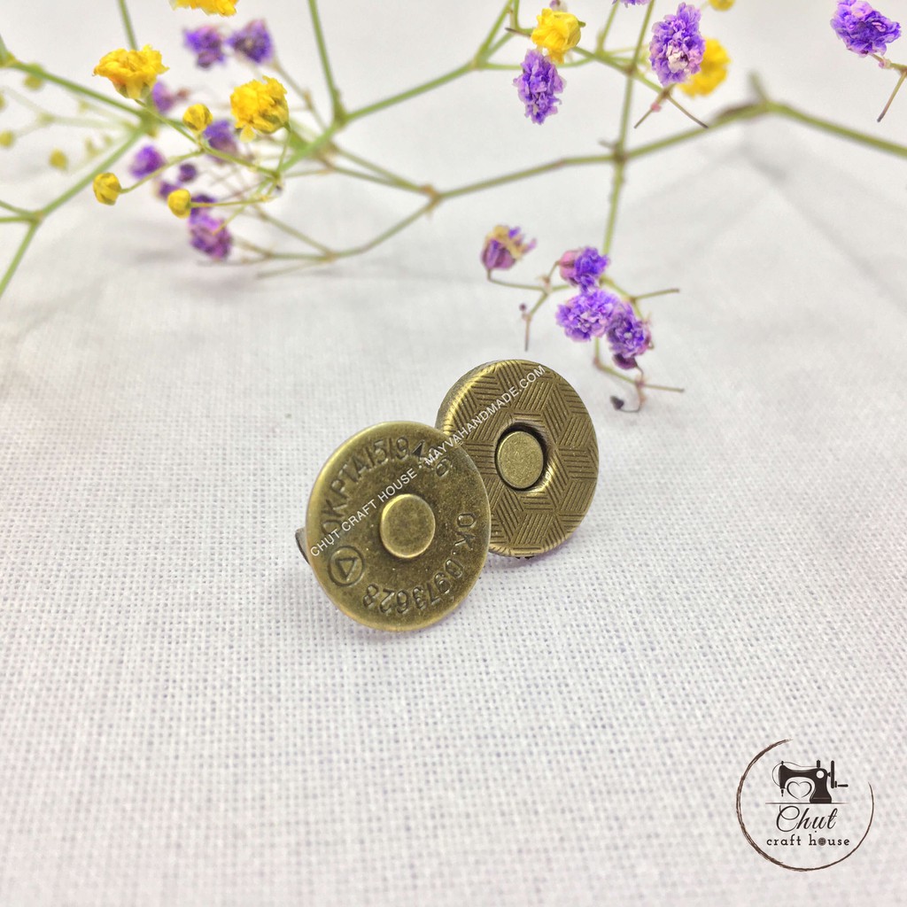 Cúc nam châm đồng loại đẹp (nút túi ví - sổ da)