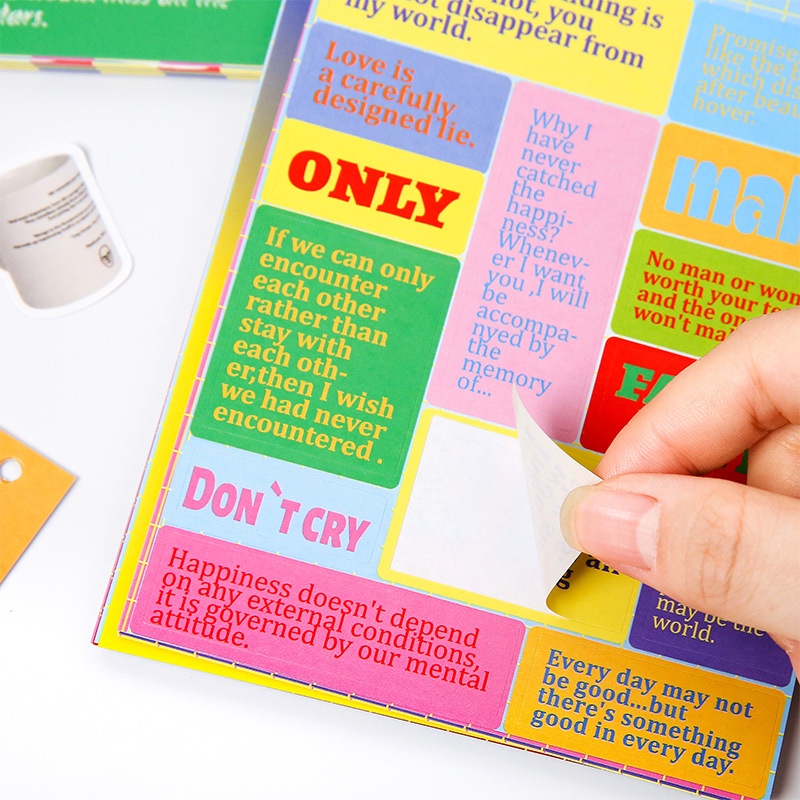 Set 30 Tờ Nhãn Dán Trang Trí Sổ Tay / Nhật Ký DIY Phong Cách Hàn Quốc