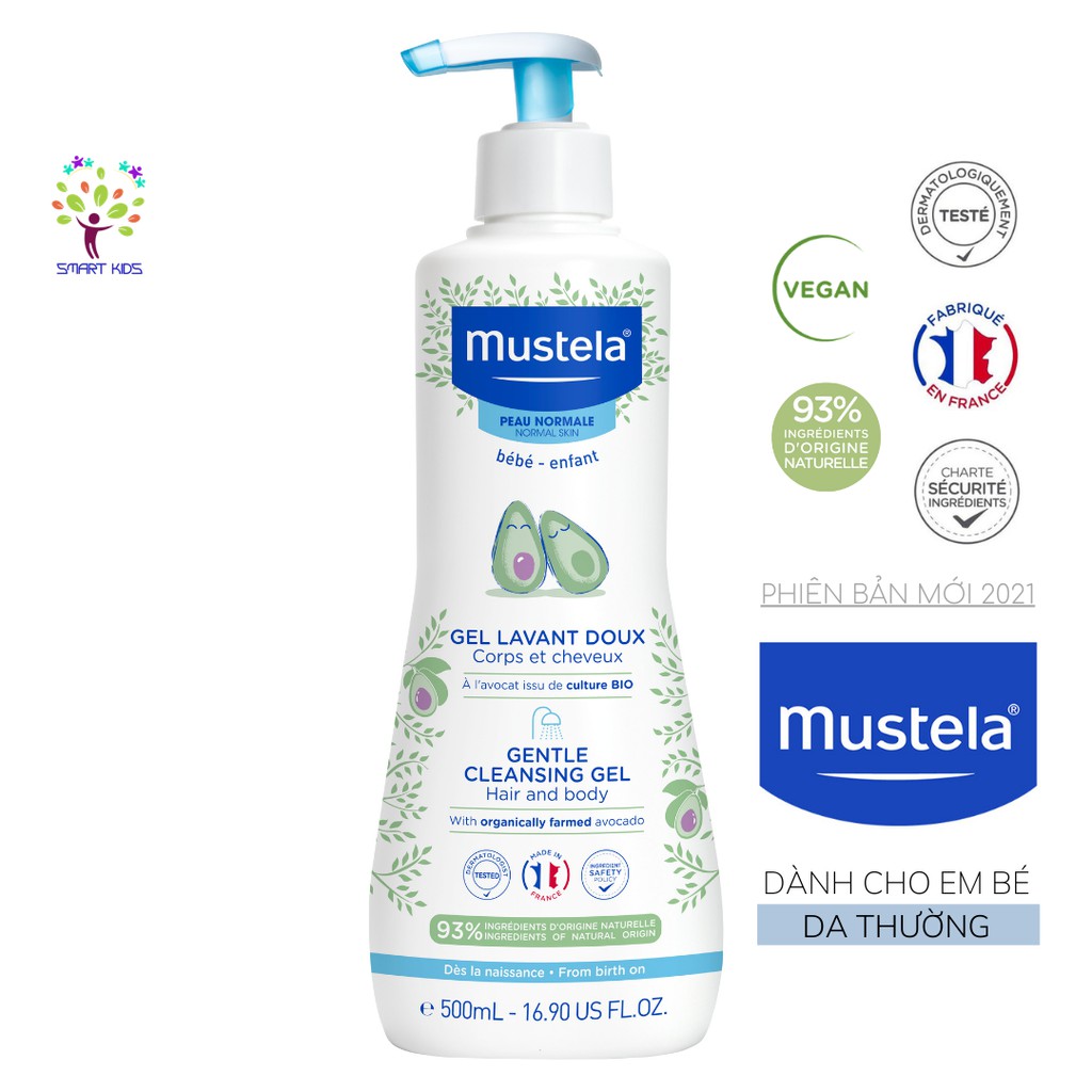 Sữa Tắm Gội Da Thường Mustela Gentle Cleansing Gel 500ml