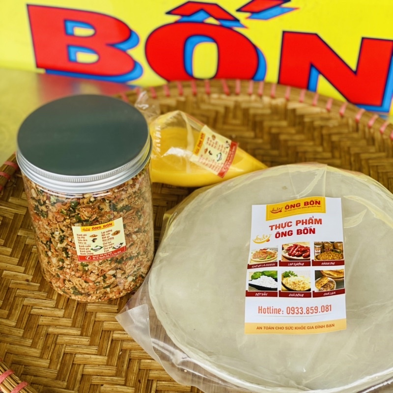 Bánh Tráng Phơi Sương(500g) + Muối Tôm Hành Phi(hũ 300g) + Quà Tặng