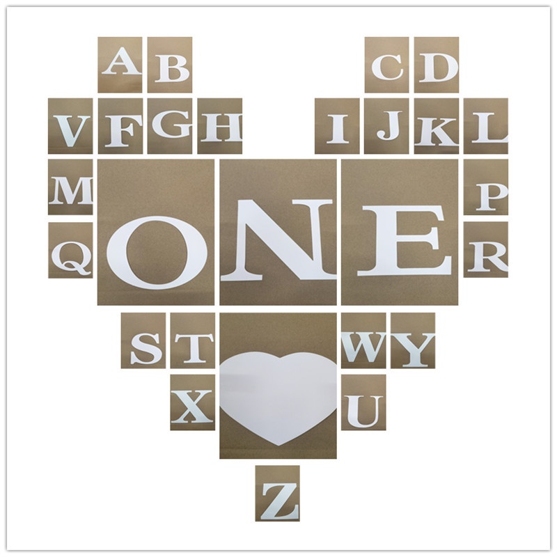 Miếng Dán Trang Trí Hộp Bong Bóng Trong Suốt Chữ Cái Từ A-Z