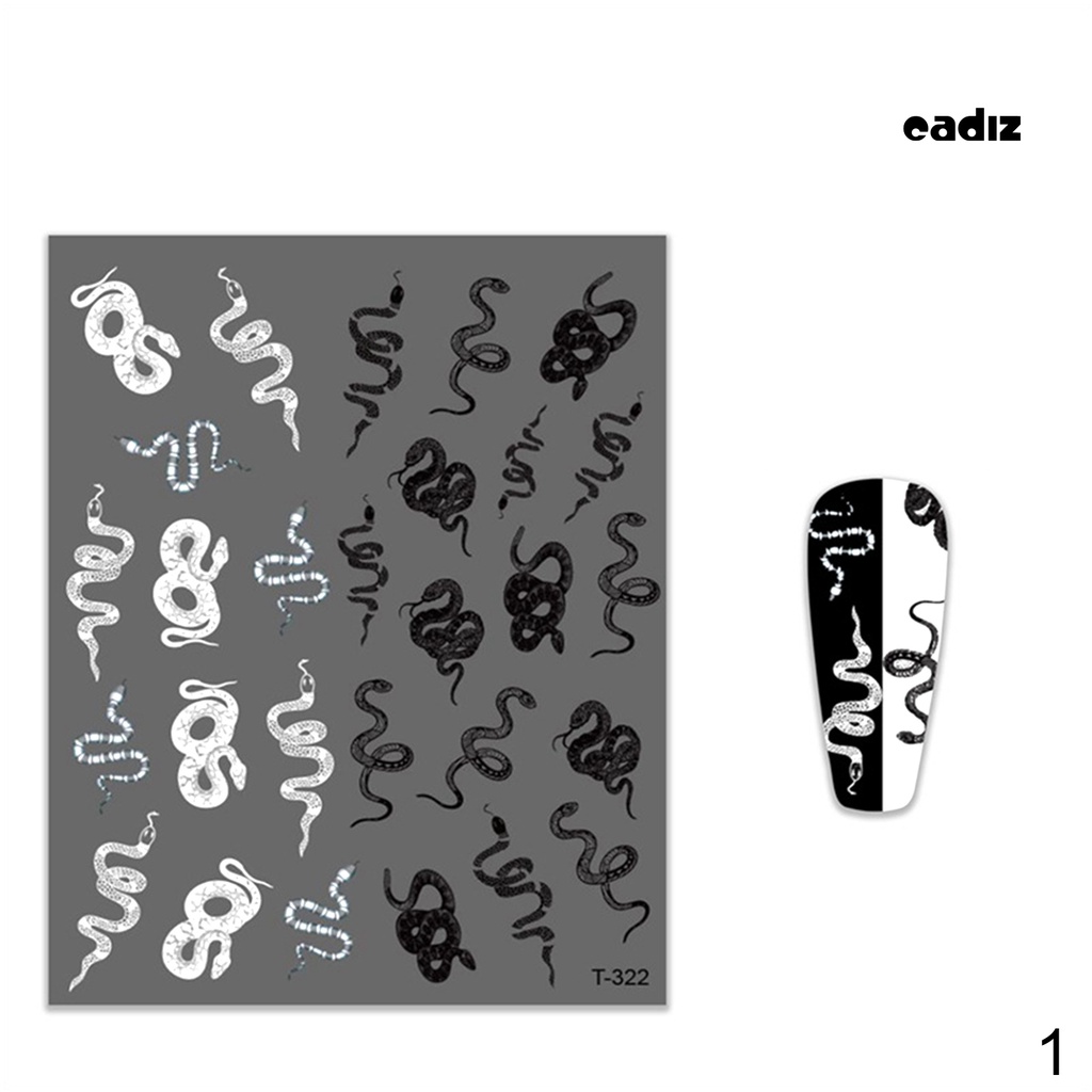 Miếng Dán Trang Trí Móng Tay Tự Dính Chống Thấm Nước Họa Tiết Da Rắn