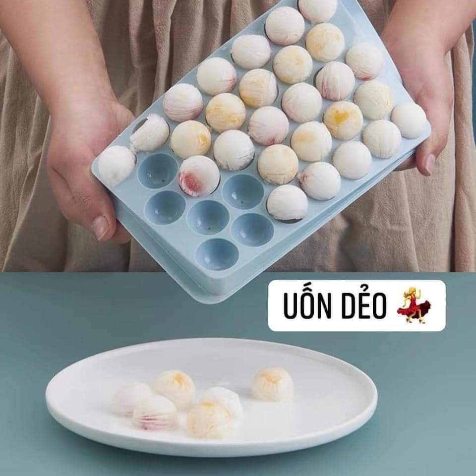 KHAY LÀM ĐÁ 33 VIÊN, LÀM THẠCH VIÊN TRÒN