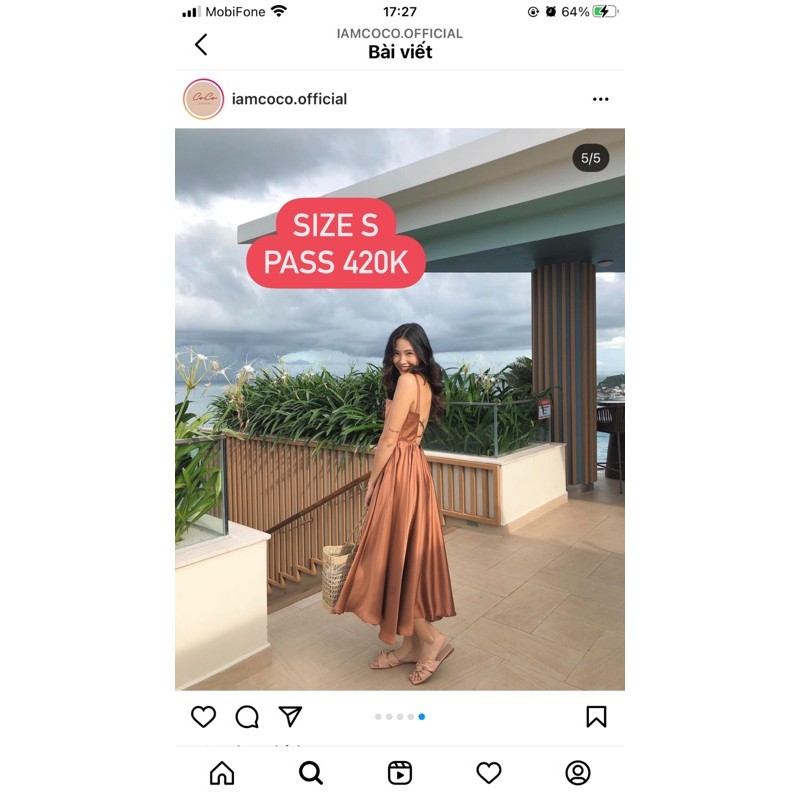 Thanh lý đầm maxi hở lưng - size S