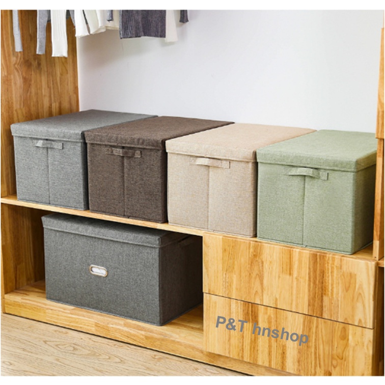 Hộp Vải Đựng Quần Áo Có Thể Giặt Được – Quai Bằng Inox