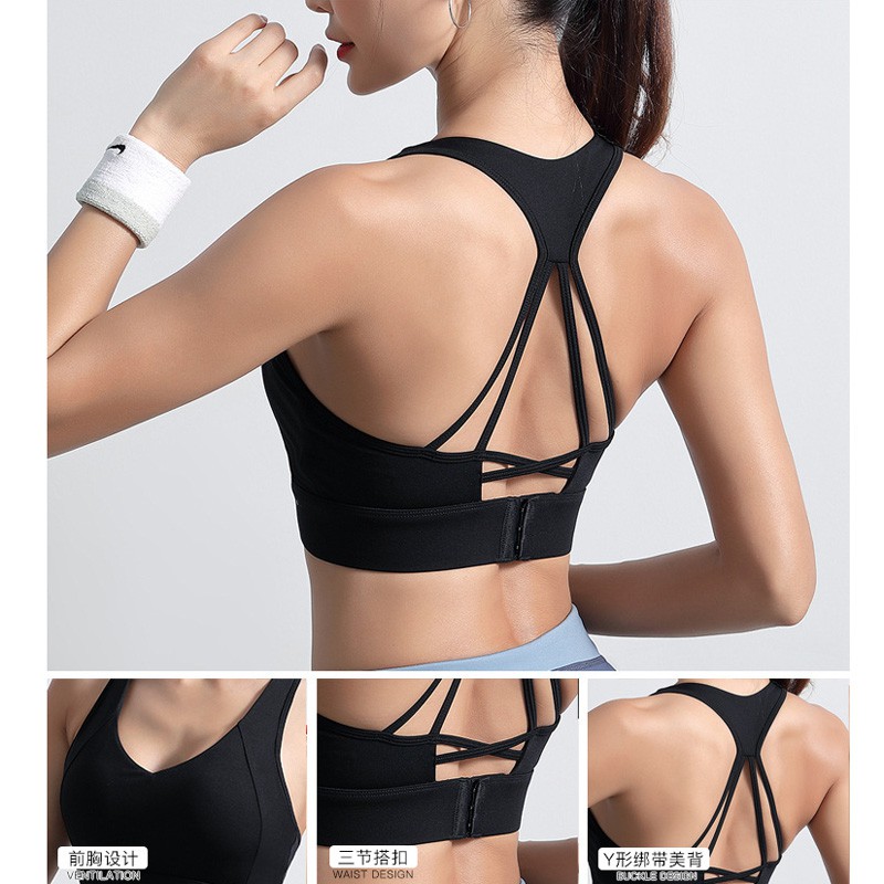 Womens Sports Bra,High Impact Gym Running Workout Yoga Bras Padded Criss Cross Straps Back