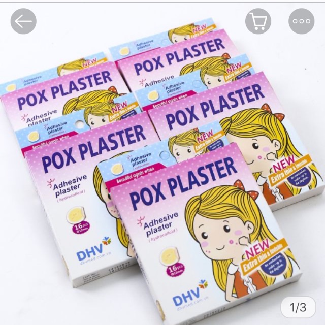 Miếng dán mụn cóc pox plaster hộp 16 cái