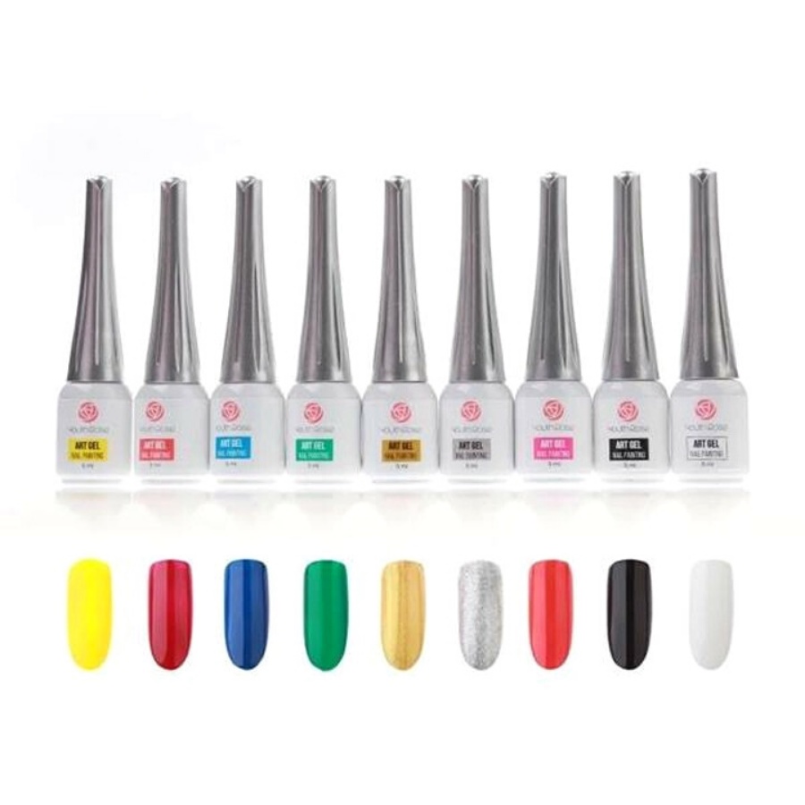 Gel vẽ nét hoa hồng sét 9 màu chọn lẻ