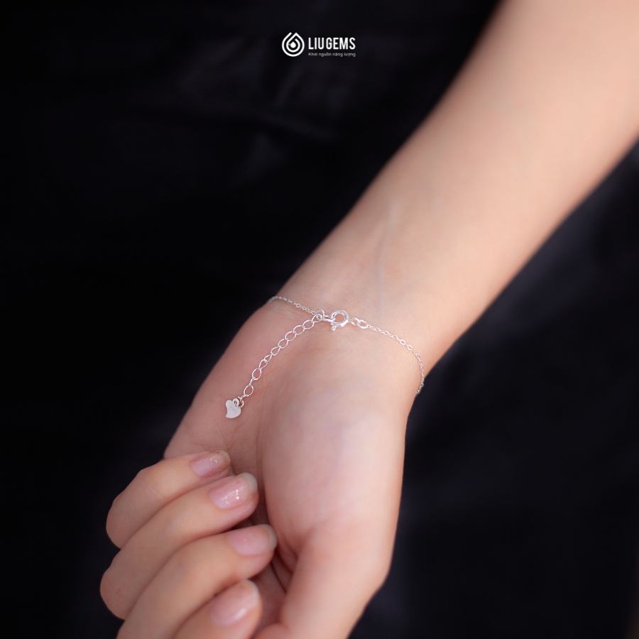 Vòng Tay Bạc 925 Nữ Liugems Hạt Đá Phong Thuỷ Tự Nhiên Mix Charm Hoa Quà Tặng Người Yêu