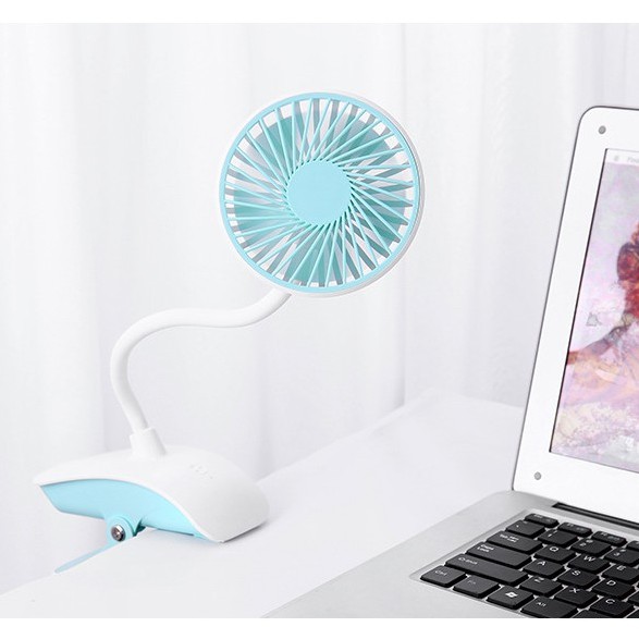 Quạt để bàn văn phòng đa năng xoay 360 độ kẹp bàn  Tích điện USB  Chế độ quạt êm  Quạt cực mát  Thiết kế tinh tế