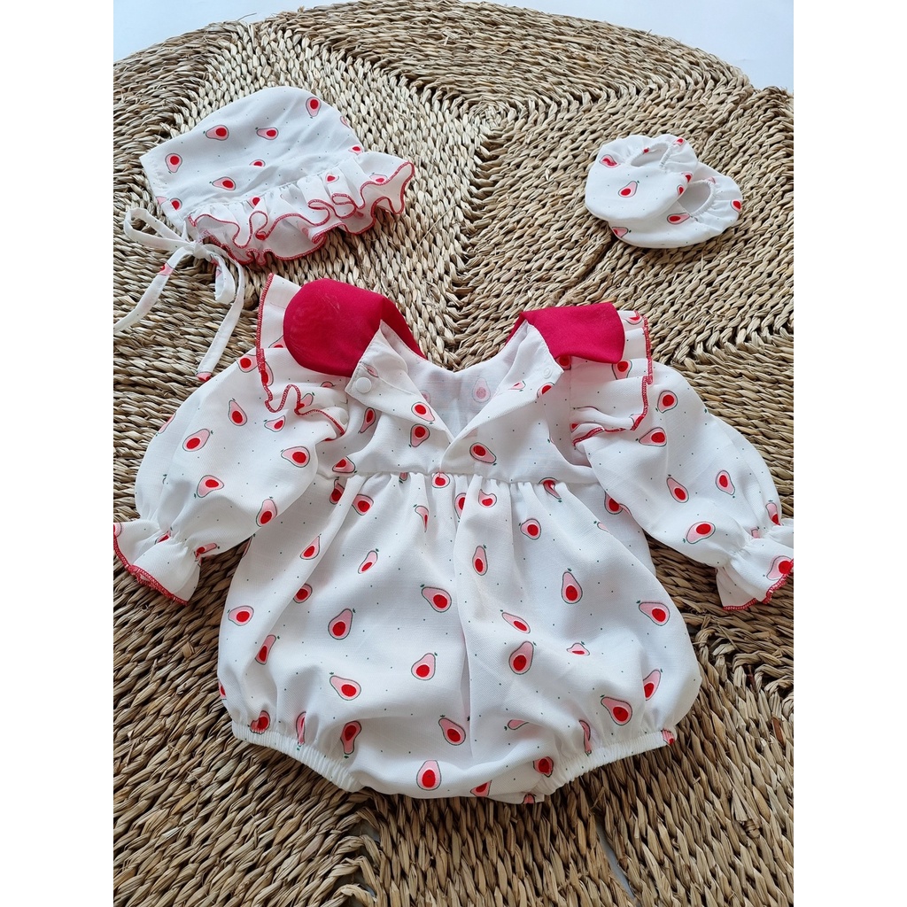 Body quả bơ siêu xinh cho bé𝑻𝑨̣̆𝑵𝑮 𝑲𝑬̀𝑴 Mũ+ 𝑮𝑰𝑨̂̀𝒀 𝑽𝑨̉𝑰Su Shop-Body thôi nôi-đầy tháng
