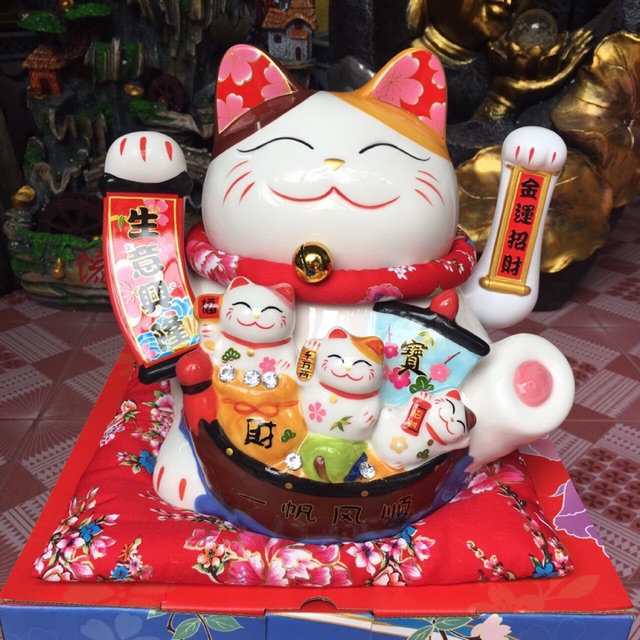 Mèo Thần tài Vẫy Tay Hưng gia vượng nghiệp 25cm/10inch