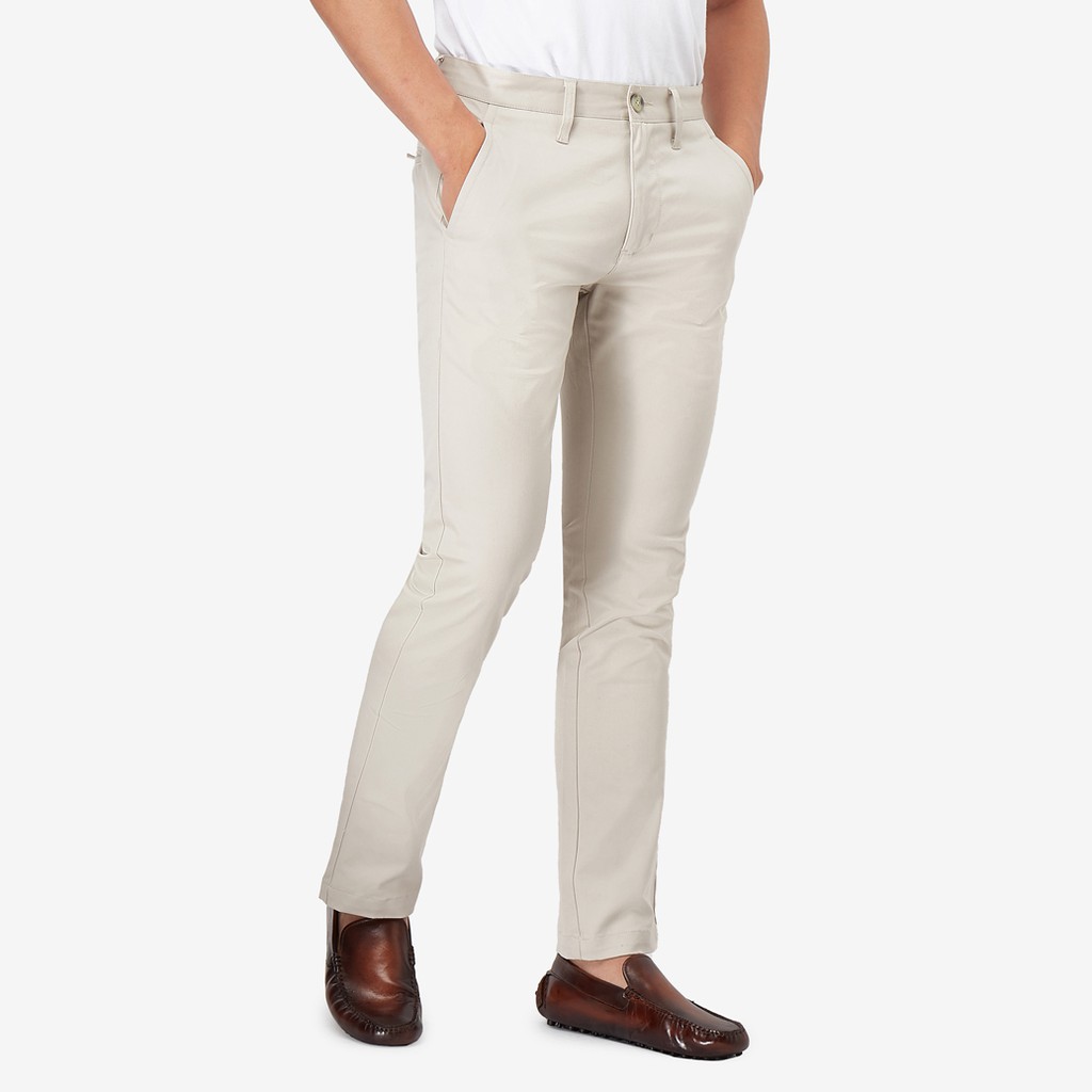 Quần kaki nam Milvus màu kem MVPN031MBR01